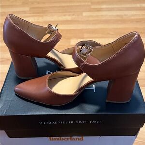 Naturalizer Brown Block Heel Mary Janes